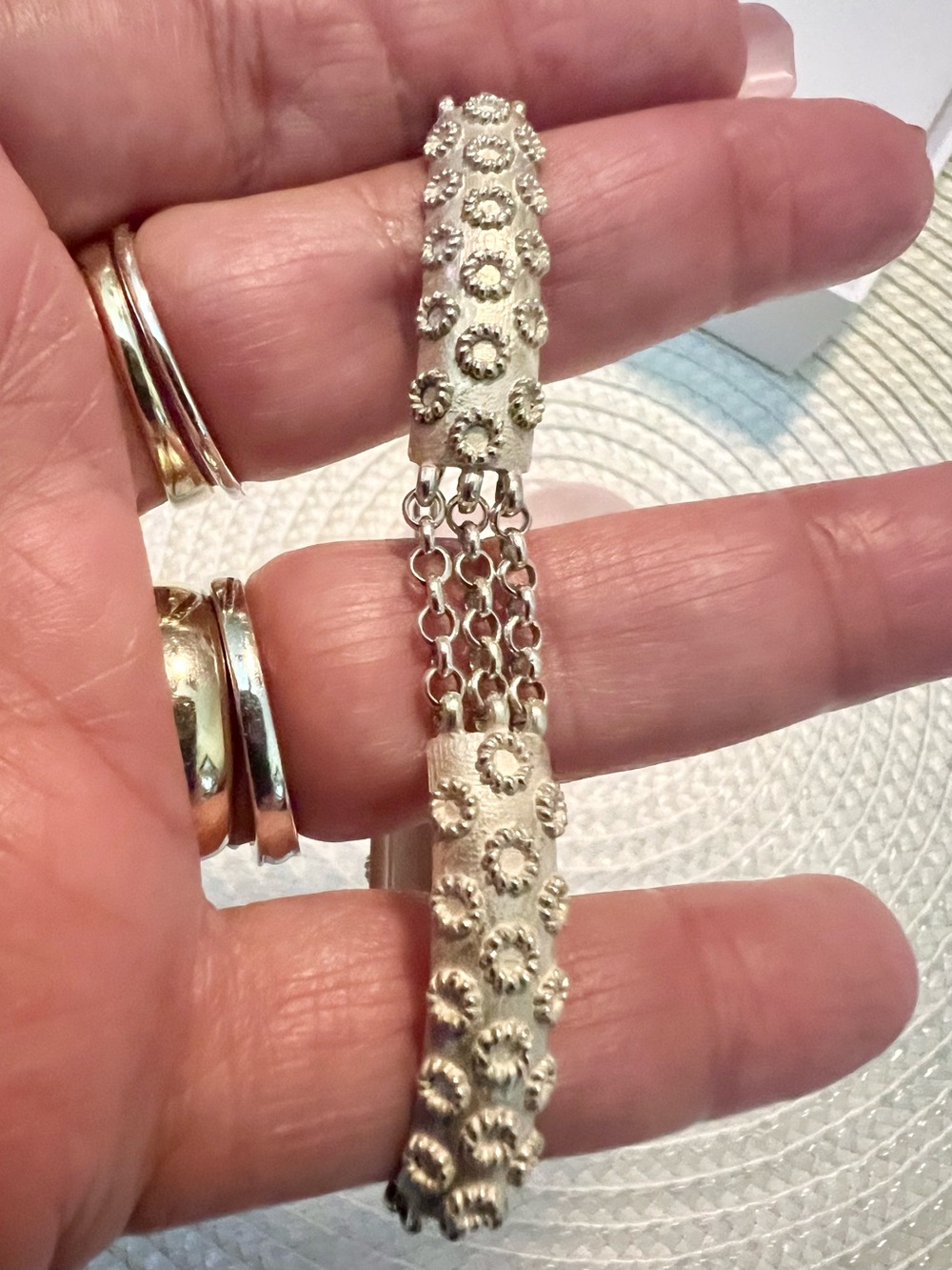 Museum Artist URART One of a Kind Sterling Silver Modernist Link Bracelet